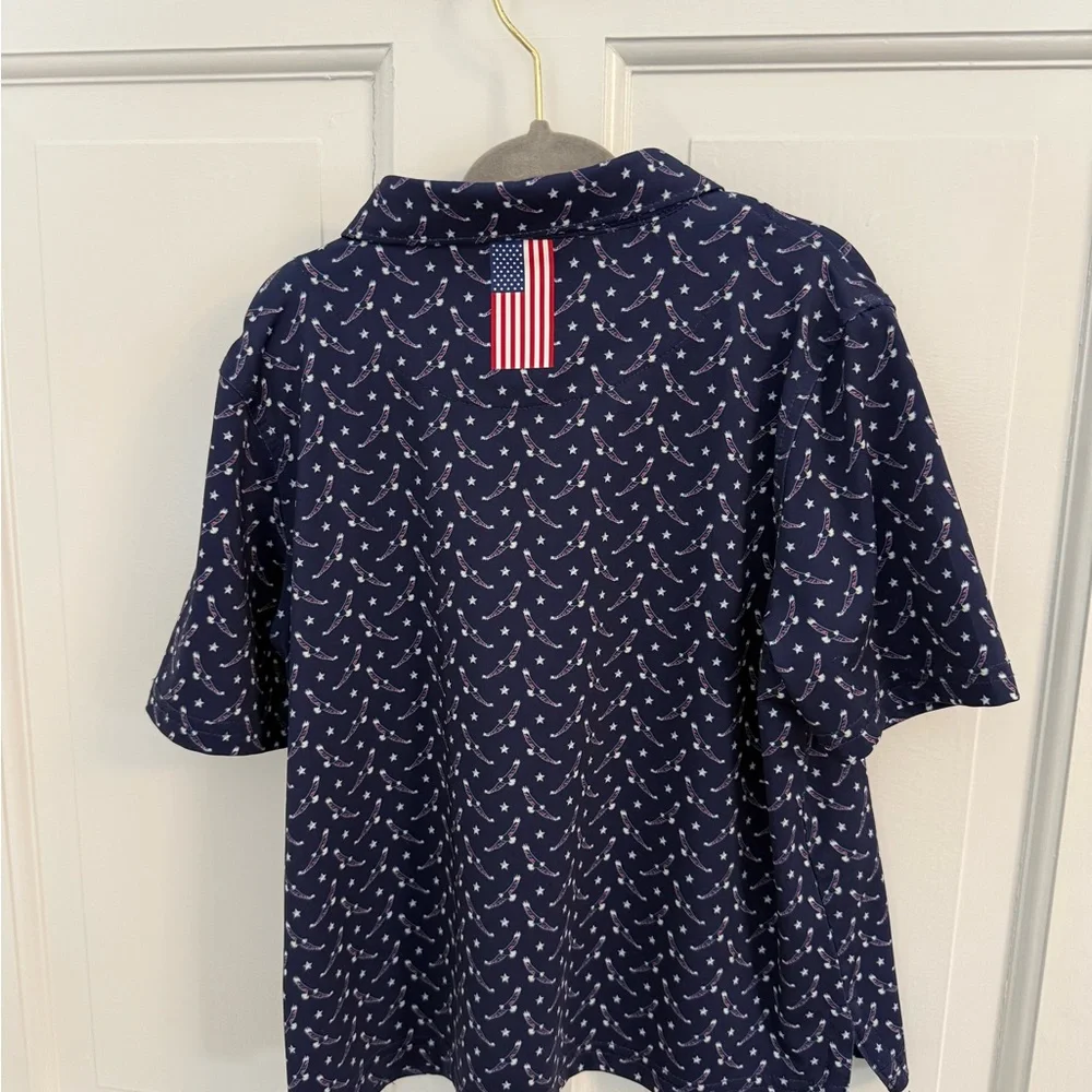 Rhoback Navy and White Patterned Polo - Picture 6 of 6